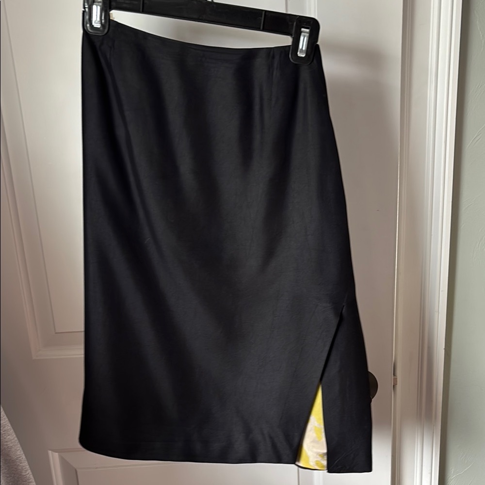 Christian Lacroix Black Midi Pencil Skirt with Slit